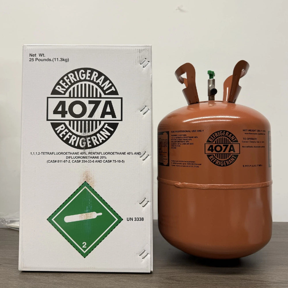 R407A Refrigerant 25 lbs Freon Gas Cylinder - Brand New Factory Sealed