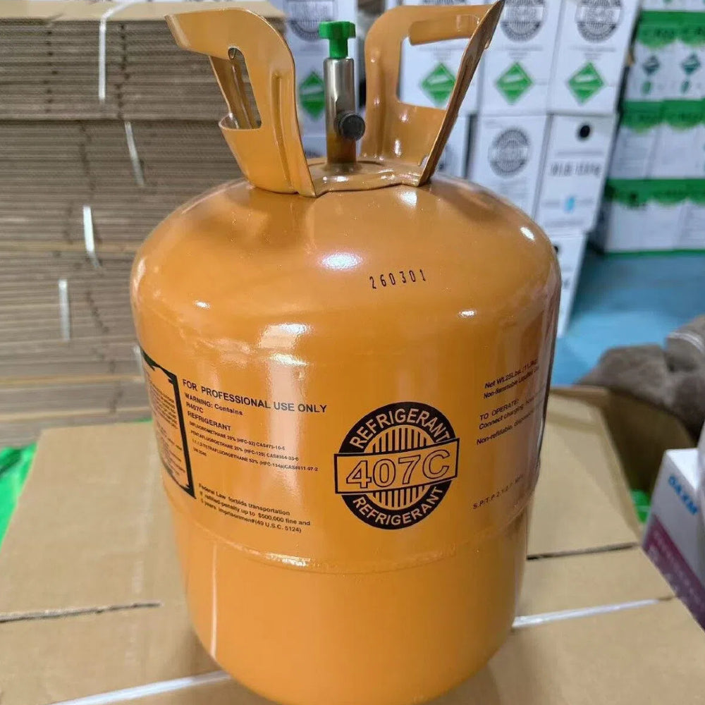 R407C Refrigerant 25 lbs Freon Gas Cylinder - Brand New Factory Sealed